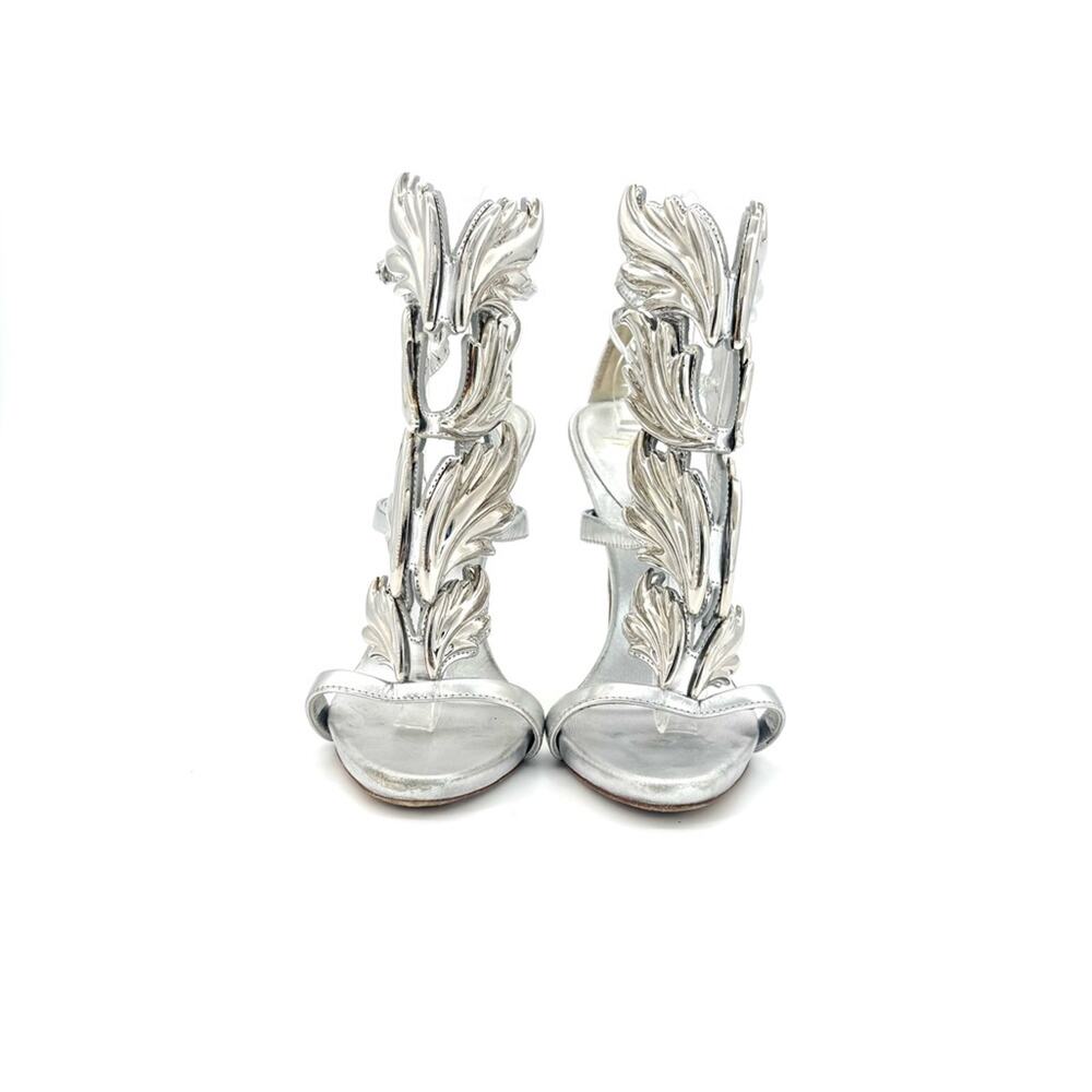 Giuseppe Zanotti Cruel Coline Silver Metal Wing Strappy Stiletto Sandals 38 - Picture 4 of 9